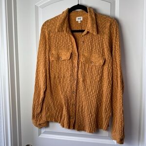 CPY - BKE Button-Down Long Sleeve Knit Shirt - Mustard Yellow or Gold - XL